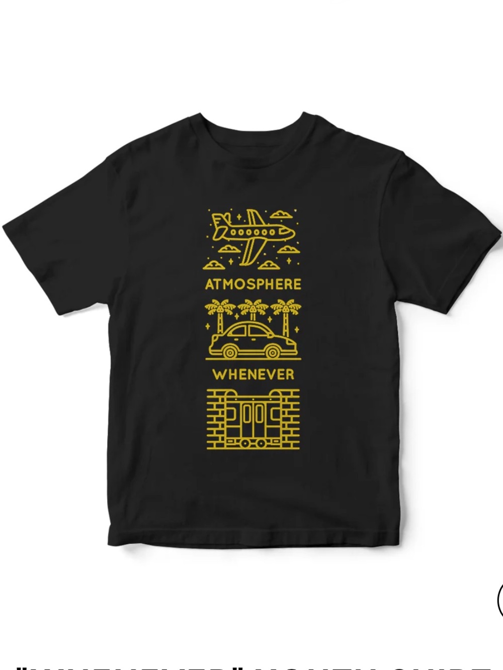 Atmosphere “Whenever” youth black shirt. 100% cotton